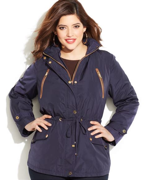 cheap michael kors plus size coats on sale|michael kors anorak raincoat.